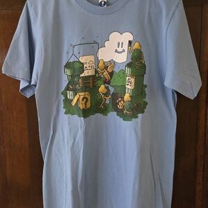 Super Mario Bros Blue Graphic T-Shirt with Cartoon Design